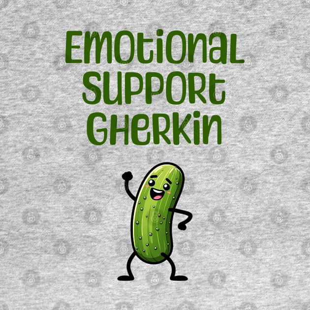 Emotional Support Gherkin, fun enthusiastic small pickle that cheers you on by Luxinda